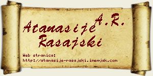 Atanasije Rašajski vizit kartica